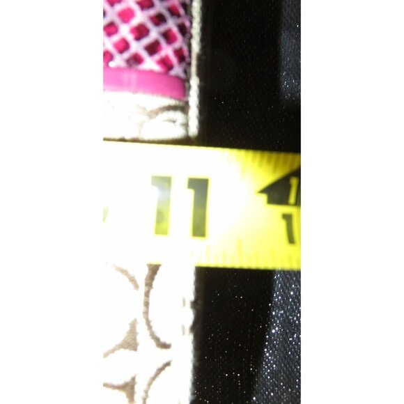 Coach Raspberry Pink & Tan Signature Logo Patent Python Embossed Leather Handbag - Picture 14 of 14